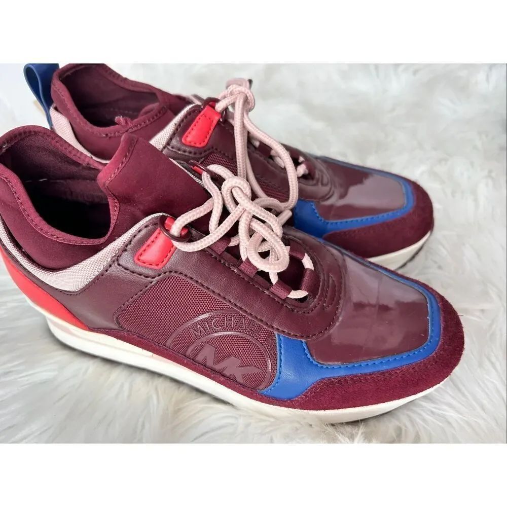 Michael Kors Women's Lula Lace Up Trainer Merlot size 6
